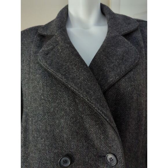 VTG ALORNA Black Wool Blend Double Breated Button Up Fitted Jacket Women size M - Picture 4 of 8